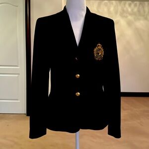 Black wool fitted blazer